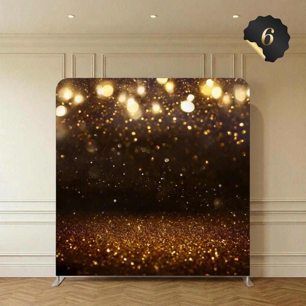 Fundal negru cu luminite si praf auriu