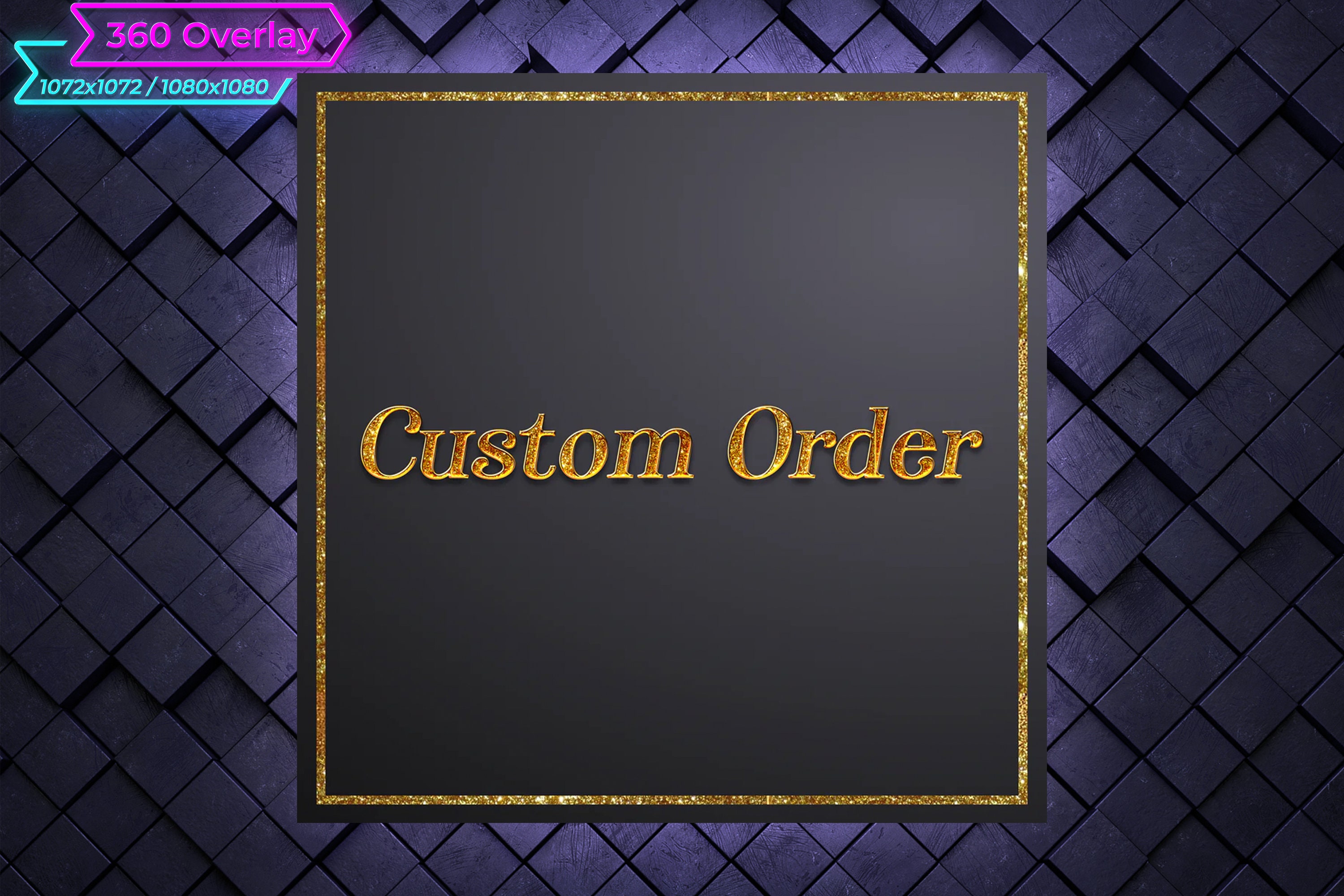 Overlay cu rama aurie, prezentat in formatele 1072x1072 si 1080x1080