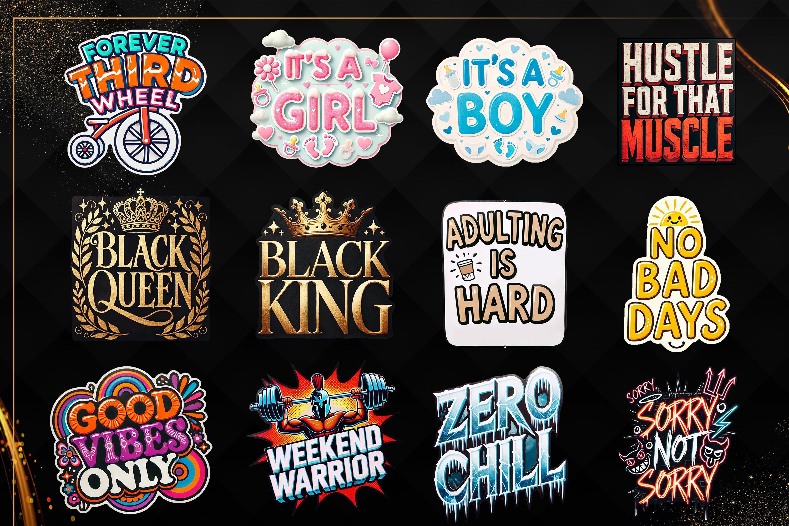 Doisprezece props digitale: It's a Girl, It's a Boy, Black Queen, No Bad Days si altele